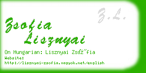 zsofia lisznyai business card